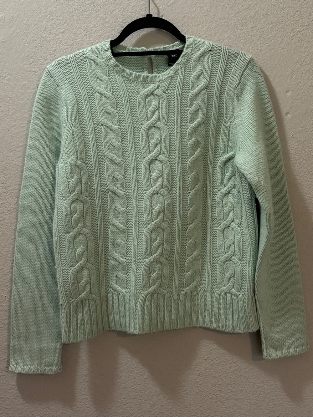 GAP Mint Green Cable Knit Wool Blend Sweater Size Large